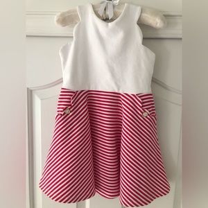 Janie and Jack girls pink and white dress size 3